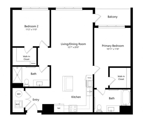a floor plan of a house with a bedroom and a living room